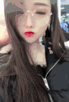 美女 眼镜 红嘴唇 长发
