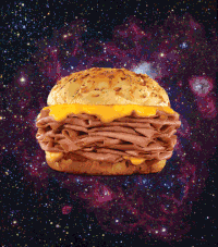 牛肉 汉堡 美味 星空