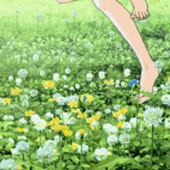 草地 花朵 长腿 奔跑
