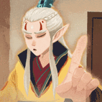 手指 黄色 长头发 白眉毛