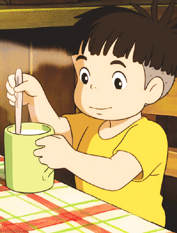 孩子 喝水 二次元 卡通