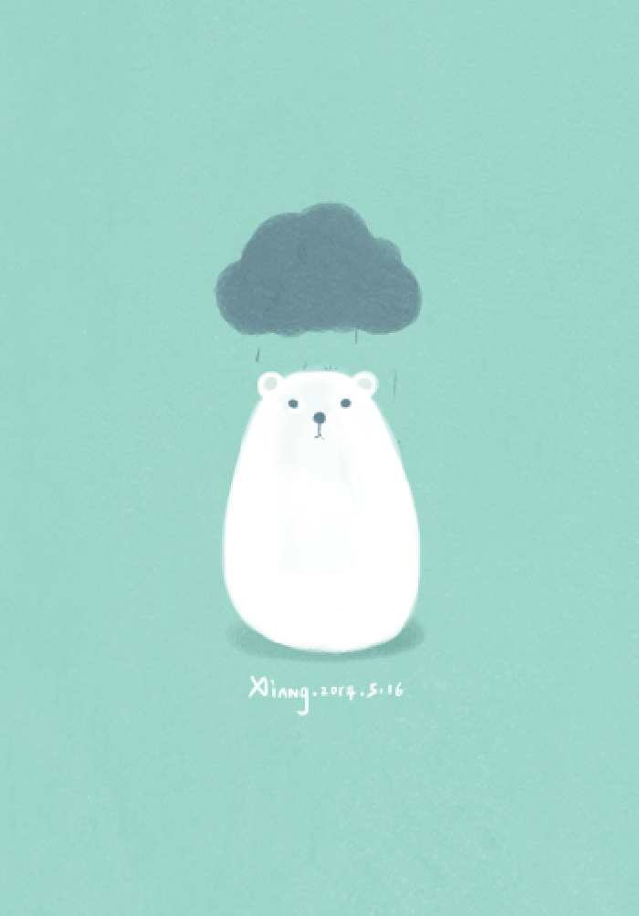 白熊 乌云 吃掉 下雨