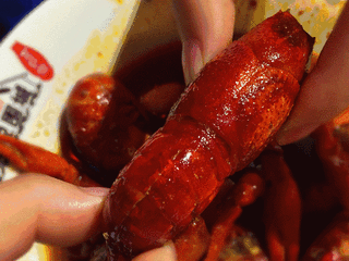 小龙虾 手指 美食 红色