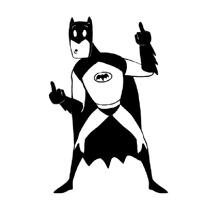 卡通 蝙蝠侠 黑色 手势 摇晃