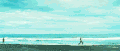 大海 海浪 奔跑 人群