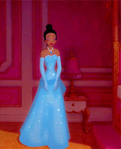 公主 走路 蓝色裙子 失落