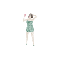女人 胖子 镜子 化妆