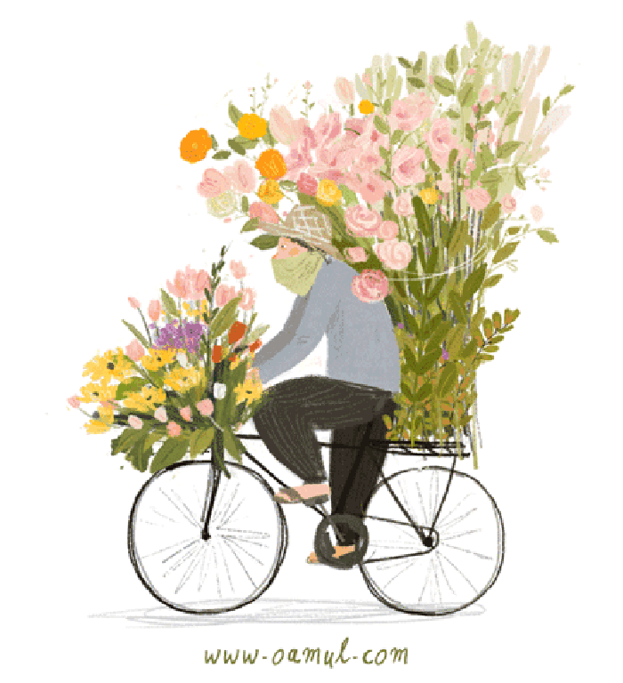 花束 自行车 骑行 送花