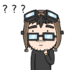 问号 卡通 眼镜 胡子 眨眼