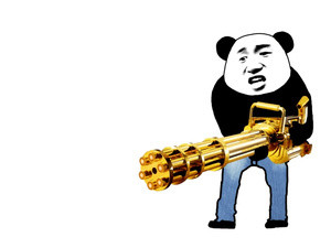 金馆长 武器 金属 金色 熊猫 咧嘴