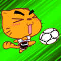 可可猫 卡通 可爱 踢足球
