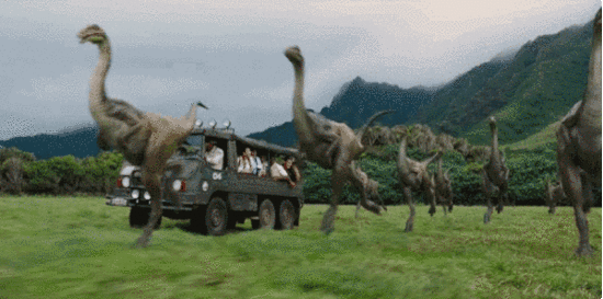 恐龙 侏罗纪 奔跑 卡车