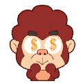 猴子 眼睛 钱的符号 棕色