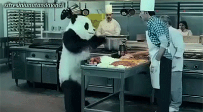 厨房 熊猫 发怒 震惊