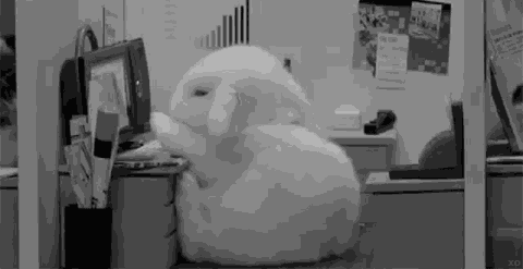 兔宝宝gif动态图片,电脑犯困摔倒动图表情包下载