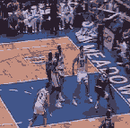 NBA 魔术 奥尼尔 突破 对抗 力量 篮架
