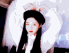 美女 帽子 笑容 爱心