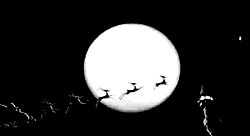 月亮 moon 圣诞 驯鹿 礼物 雪橇 冬天 雪 飞行
