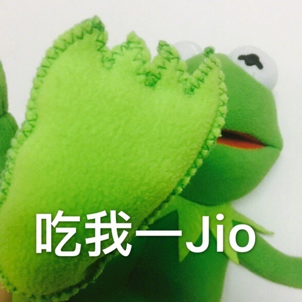 布偶青蛙 绿色 搞笑 可爱 斗图 吃我一jio