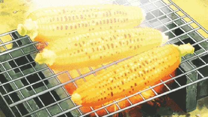 玉米 食物 烧烤 二次元