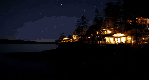 加拿大不列颠哥伦比亚省风光 夜晚 旅游 星星 星空 灯光 纪录片 风景