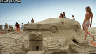 沙子 sand 沙雕 小轿车 搭讪 广告 装逼
