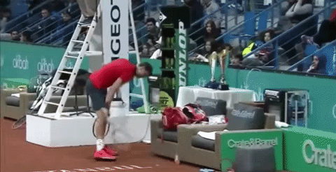 网球 tennis 愤怒 摔球拍 季米特洛夫