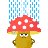 贴纸 卡通 蘑菇 下雨 唉