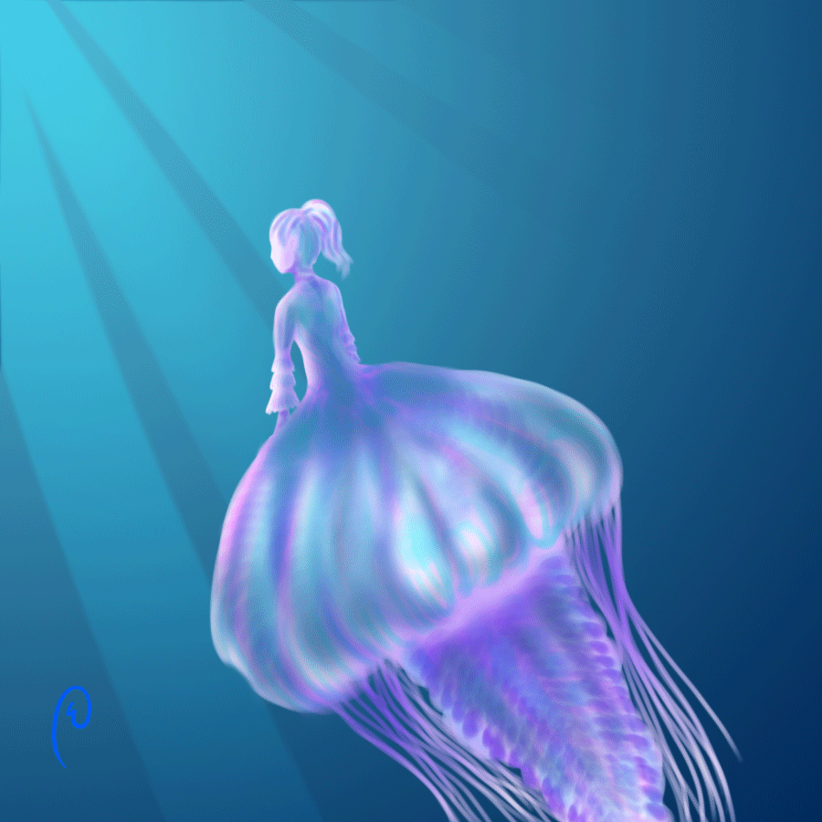 水母  动画 女孩儿 海洋