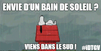 史努比 下雨 睡觉 生无可恋