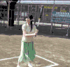 妹子 打球 姿势漂亮 搞笑