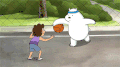 大白熊 打篮球 卡通 动漫
