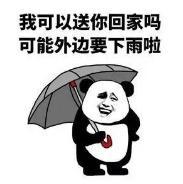 熊猫头 文字表情包 我可以送你回家吗 可能外边要下雨啦 搞笑 逗 沙雕