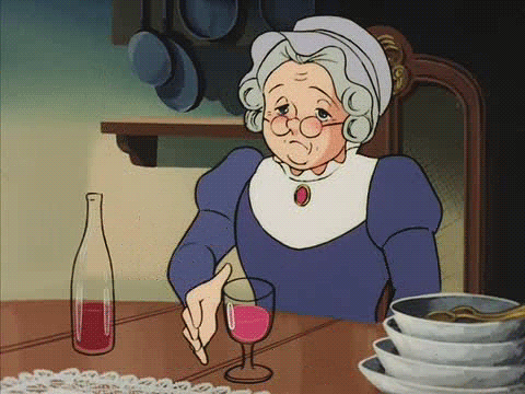 喝酒 奶奶 暖和 动画