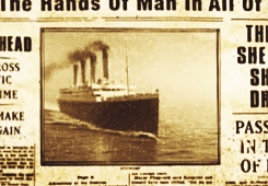 泰坦尼克号 报纸 深褐色 沉没
