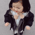 小孩 围脖 小手 头发