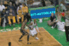 雷阿伦 NBA 篮球 凯尔特人 突破 过人 拉杆 上篮 激烈对抗 汗流浃背 英气逼人 劲爆体育