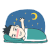 男孩 睡觉 招手 晚安