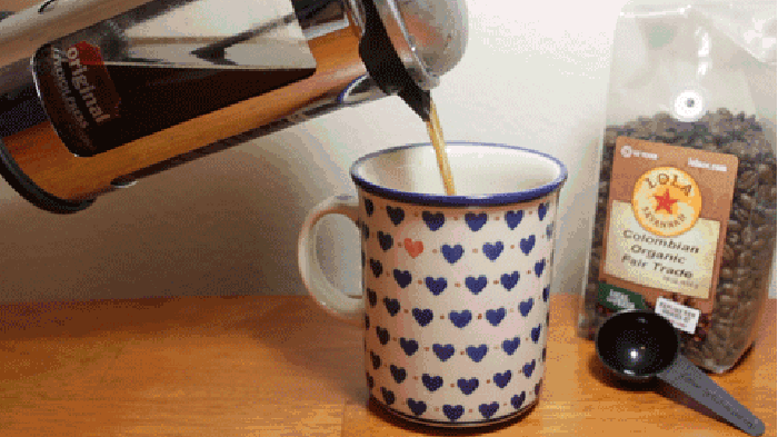 杯子 倒咖啡 液体 咖啡豆