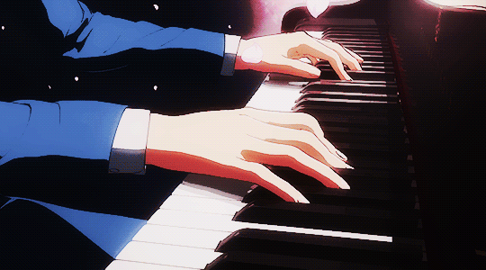 卡通 男孩 钢琴 弹奏