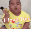 tatan 萌娃 i love you 可爱 搞怪 逗