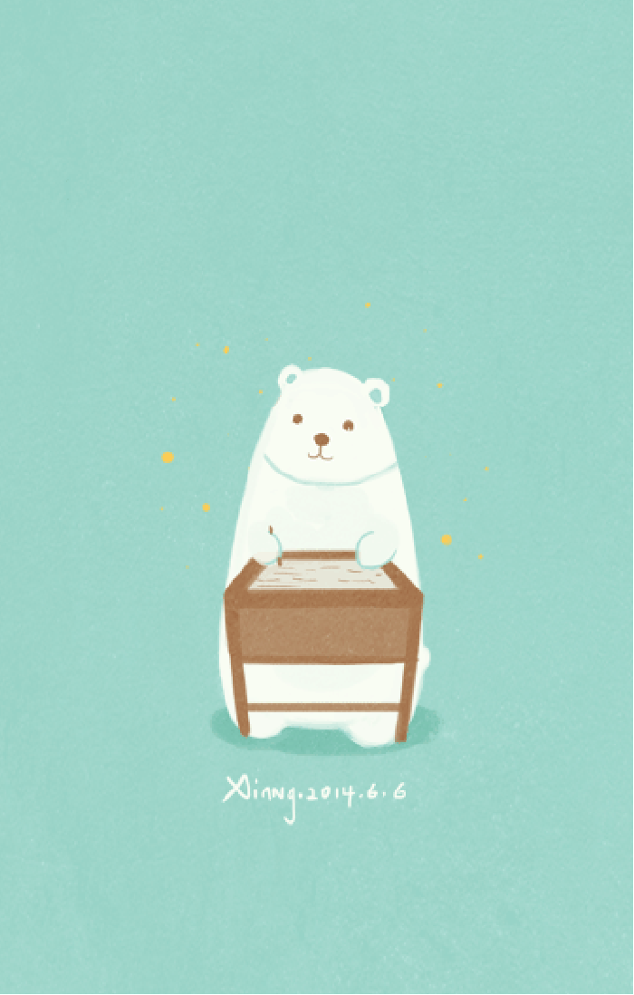 白熊 吃桌子 呆萌 动漫