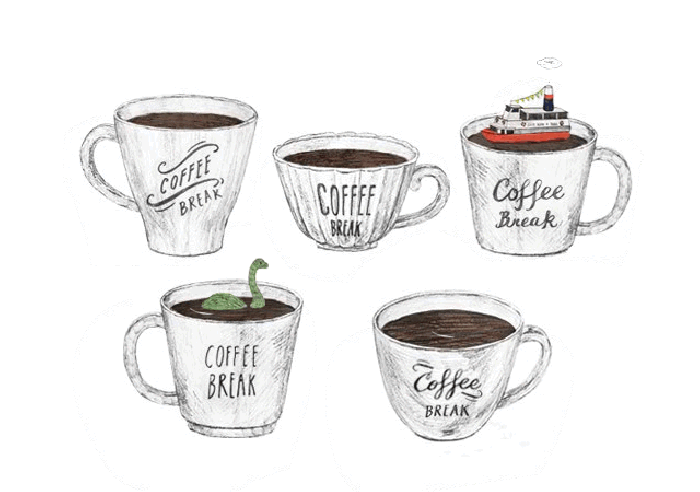 咖啡 杯子 插画 可爱
