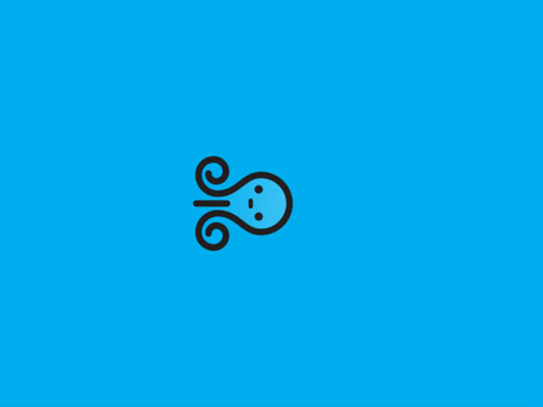 转圈 水泡 章鱼 蓝色