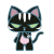 猫咪 黑色 问号 眨眼