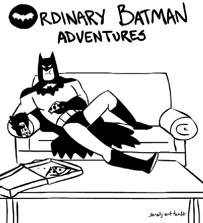 rdinary batman adventures 线稿 动画 吃披萨