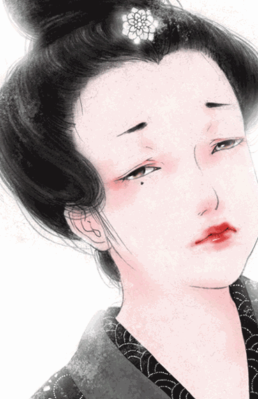 人像图 素描作品 素描人物 日本名妓 小日本 鬼子