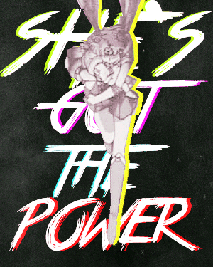 卡通 字母 美少女 发光