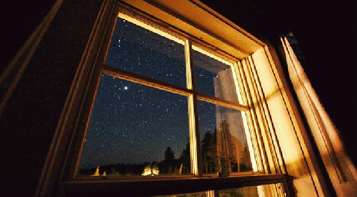 窗户 星星 夜晚 房子