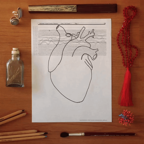 画纸 画笔 心脏 视觉